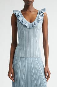 Zimmermann Aster Metallic Frill Sweater Tank