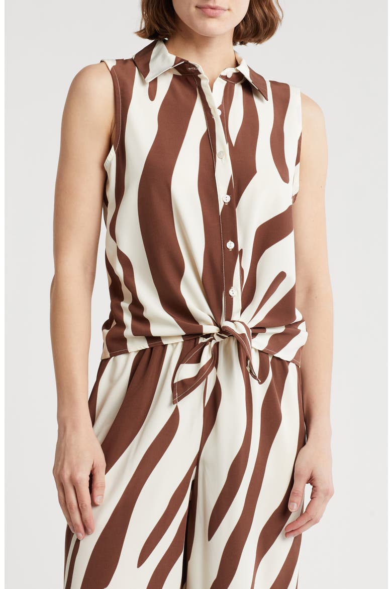 Harper Print Sleeveless Blouse, Main, color, HARPER ZEBRA