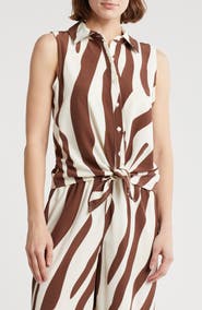 Love By Design Harper Print Sleeveless Blouse
