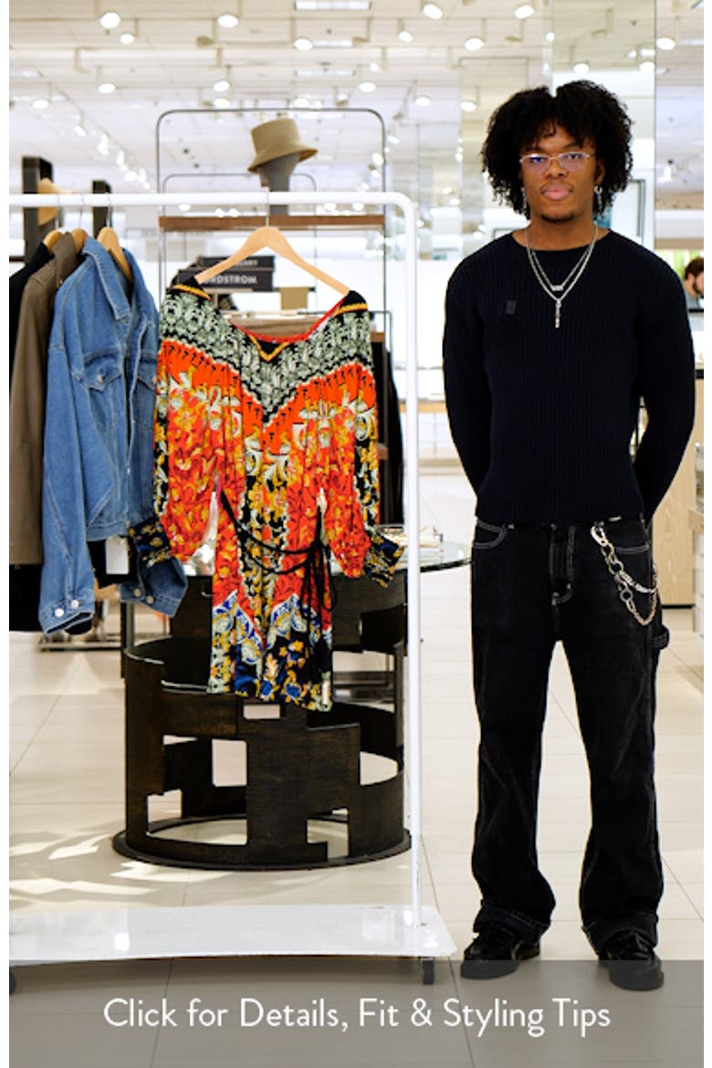 Artemis Print Off the Shoulder Long Sleeve Belted Minidress video