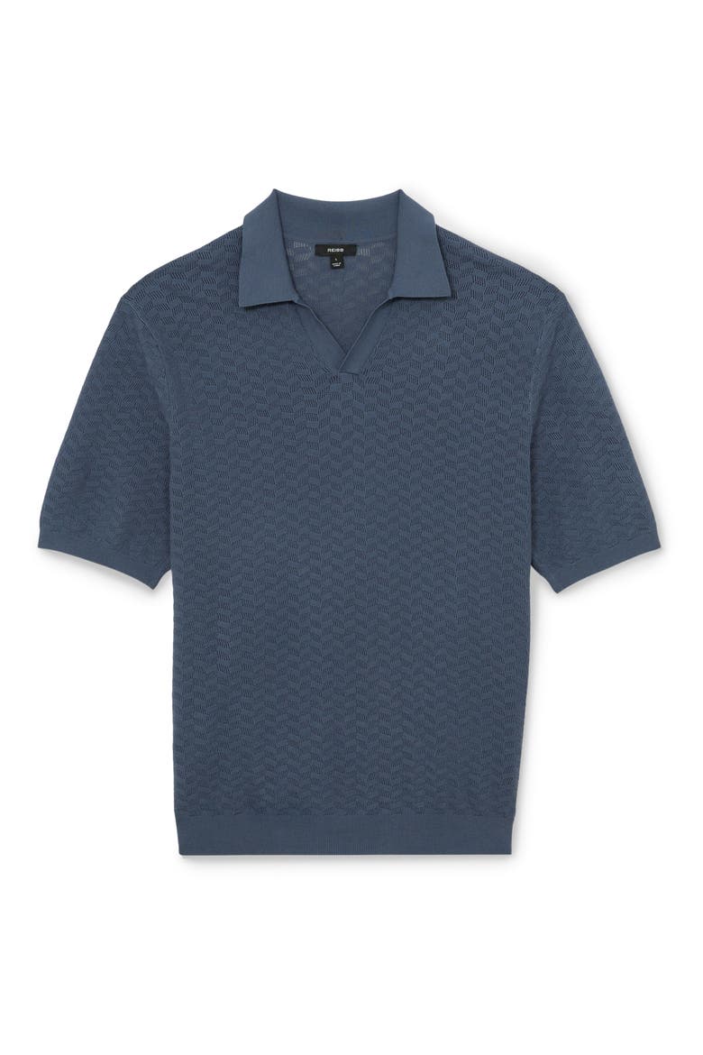 Sol Geo Open Stitch Knit Polo, Alternate, color, AIRFORCE BLUE