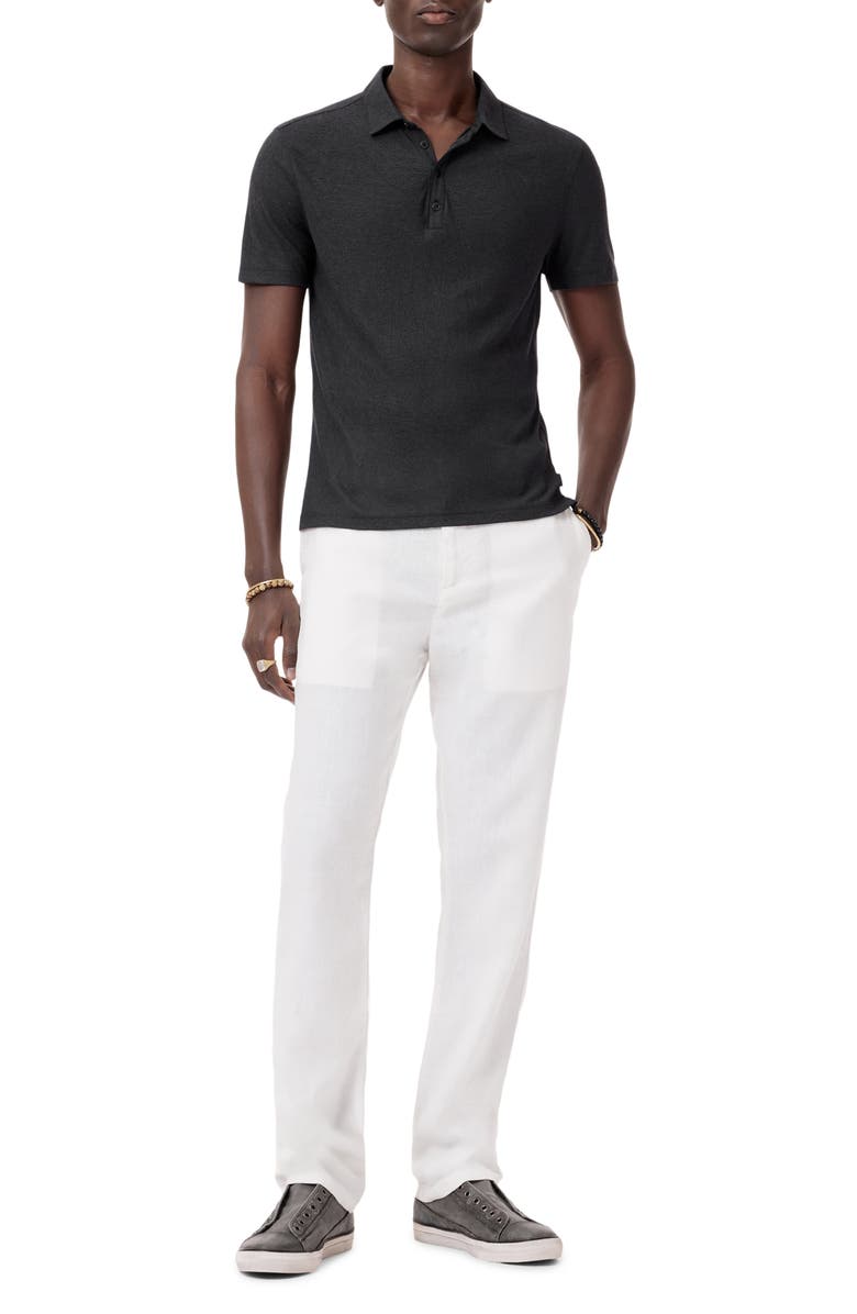 John Varvatos Alvaro Perforated Polo, Alternate, color, Black
