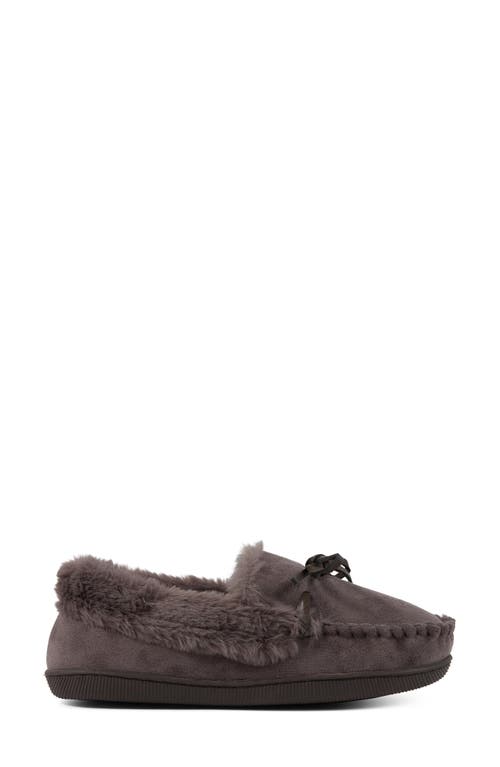 Floopi Faux Suede & Faux Fur Lined Slipper In Gray