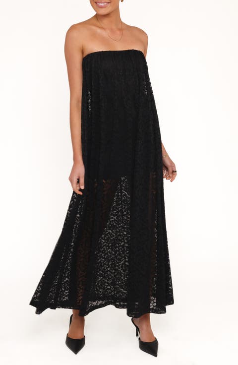 Davina Lace Strapless Maxi Dress