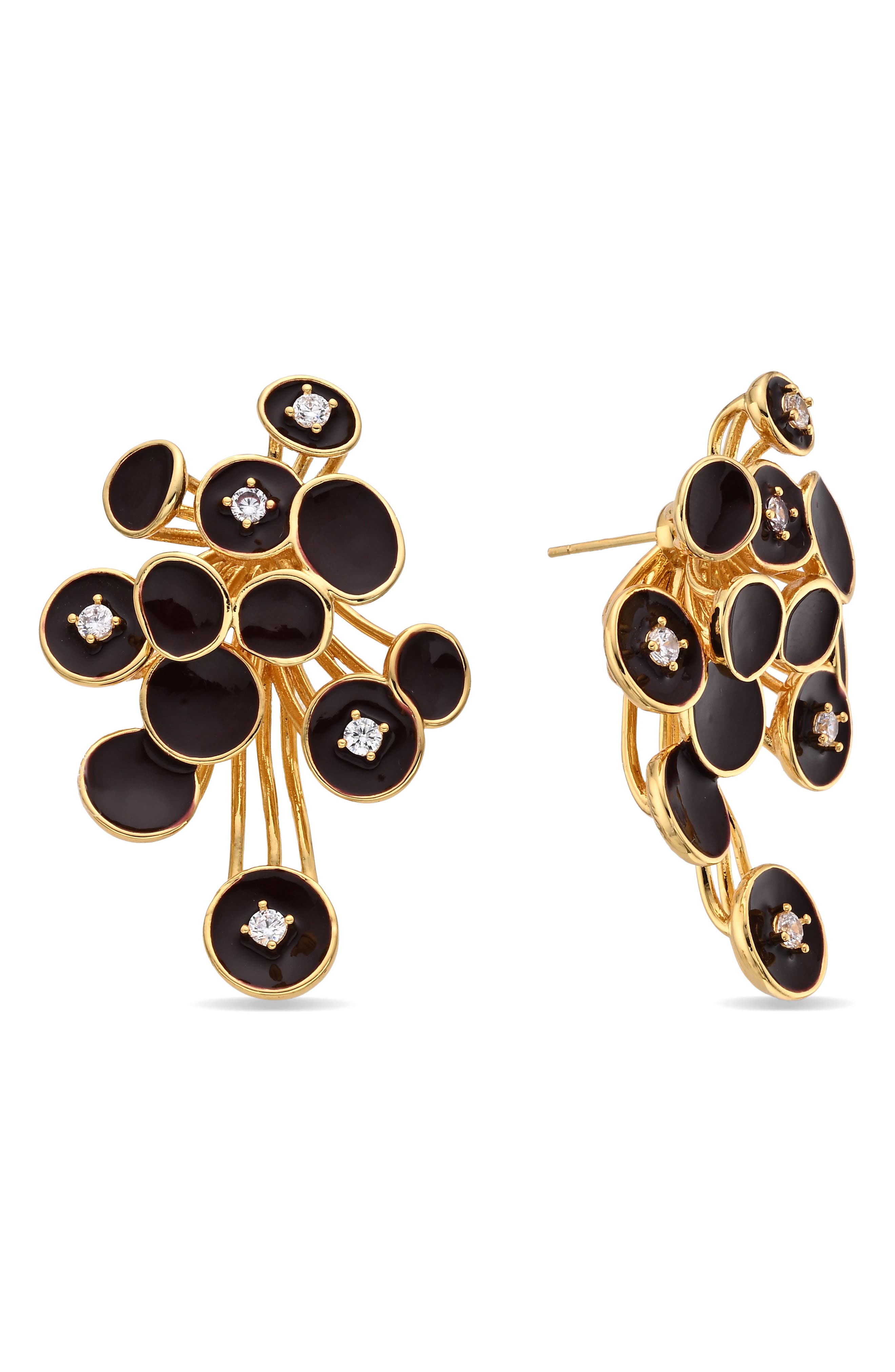 Amara Enamel & Cubic Zirconia Cluster Earrings