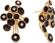 EYE CANDY LOS ANGELES Amara Enamel & Cubic Zirconia Cluster Earrings