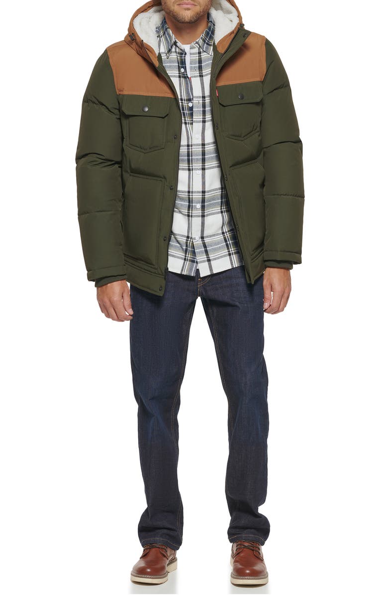 Levi's<sup>®</sup> Quilted Water Resistant Hooded Puffer Jacket, Alternate, color,