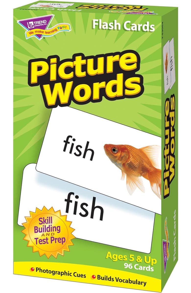 TREND enterprises, Inc. Picture Words Skill Drill Flash Cards Build Language Skills With Photos, Alternate, color, Multicolored
