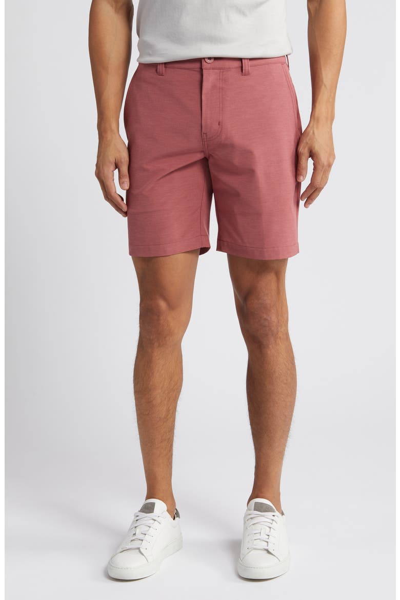 Open to Close Tech Chino Shorts, Main, color, HEATHER ROAN ROUGE