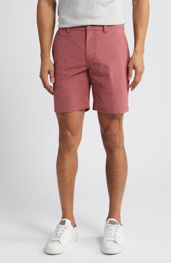 Travismathew Open To Close Tech Chino Shorts In Heather Roan Rouge