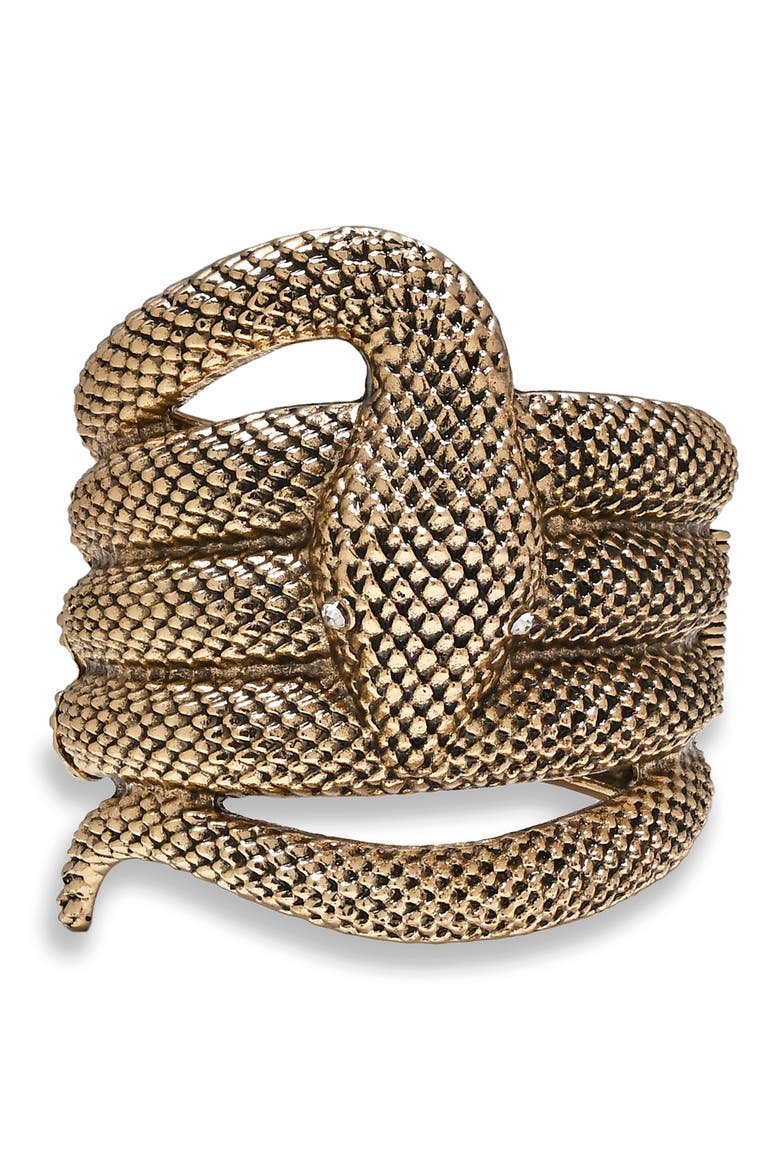 Snake Hinge Bracelet, Main, color, BRONZE