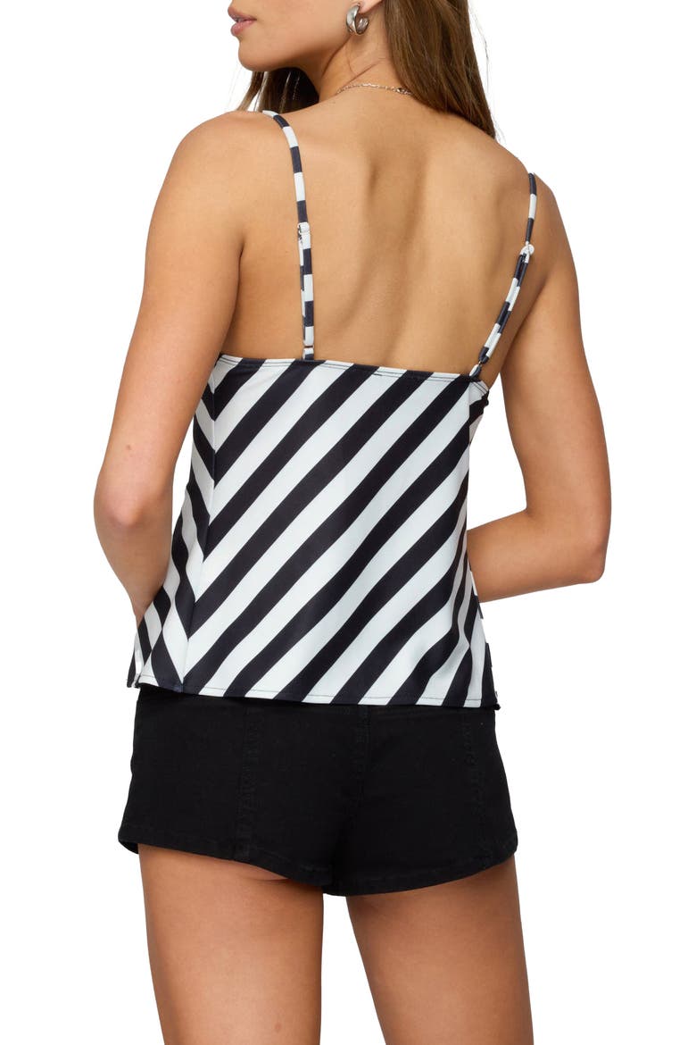 Nix Stripe Split Front Camisole, Alternate, color, BLACK-AND-WHITE