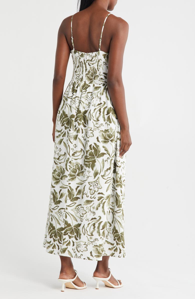 Halogen<sup>®</sup> Floral Foldover Neck Midi Sundress, Alternate, color, 