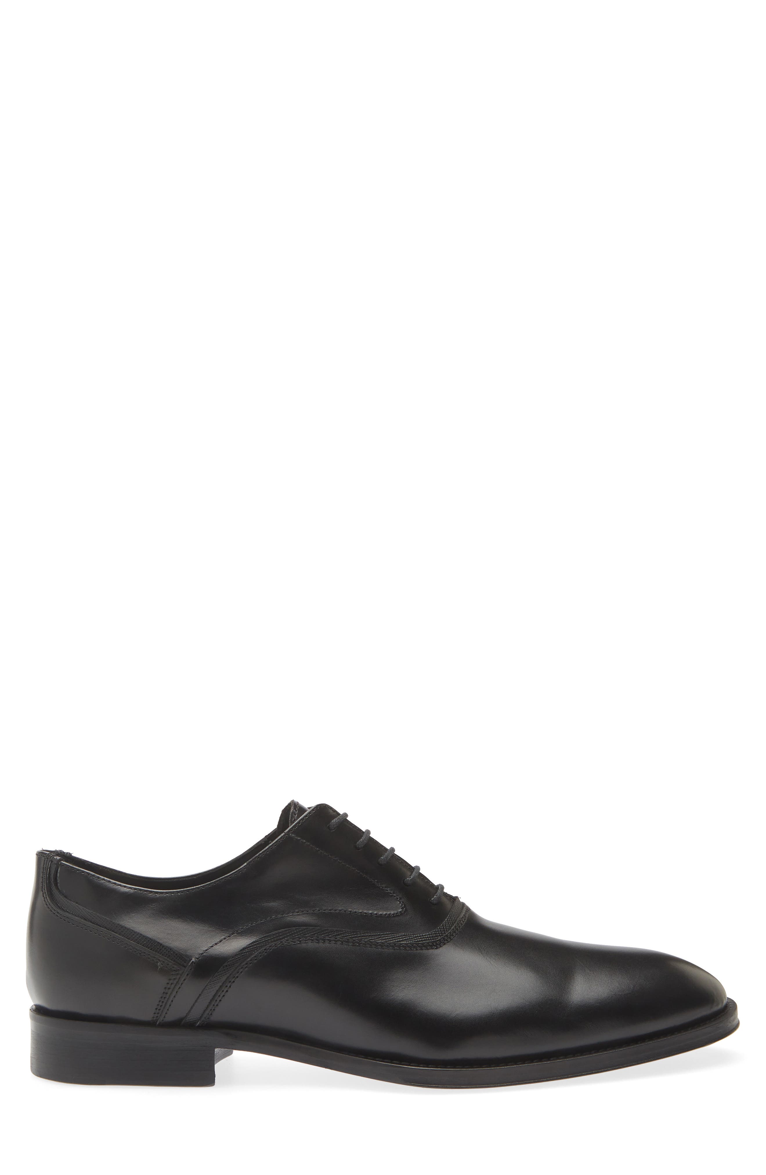 Sleek Plain Toe Oxford, Alternate, color, BLACK