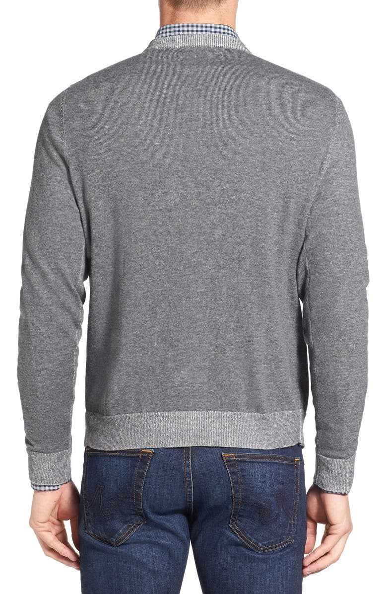 NORDSTROM MEN'S SHOP Tonal Trim V-Neck Sweater, Alternate, color, 