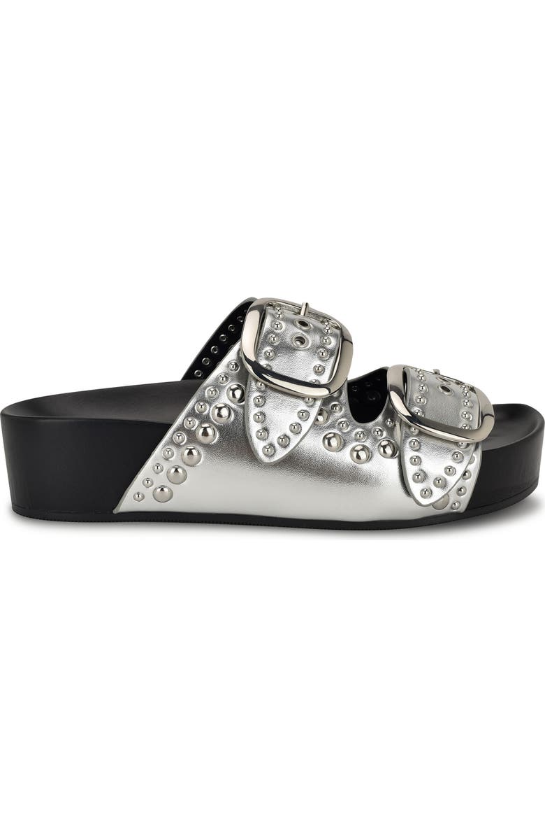 Nine West Flinne Studded Platform Sandal, Alternate, color, Silver