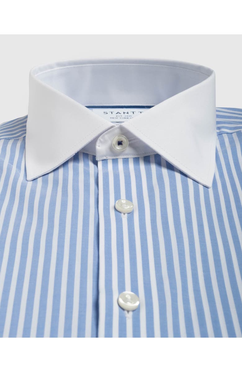Stantt Contemporary Fit Performance Twill Dress Shirt, Alternate, color, Blue/ White