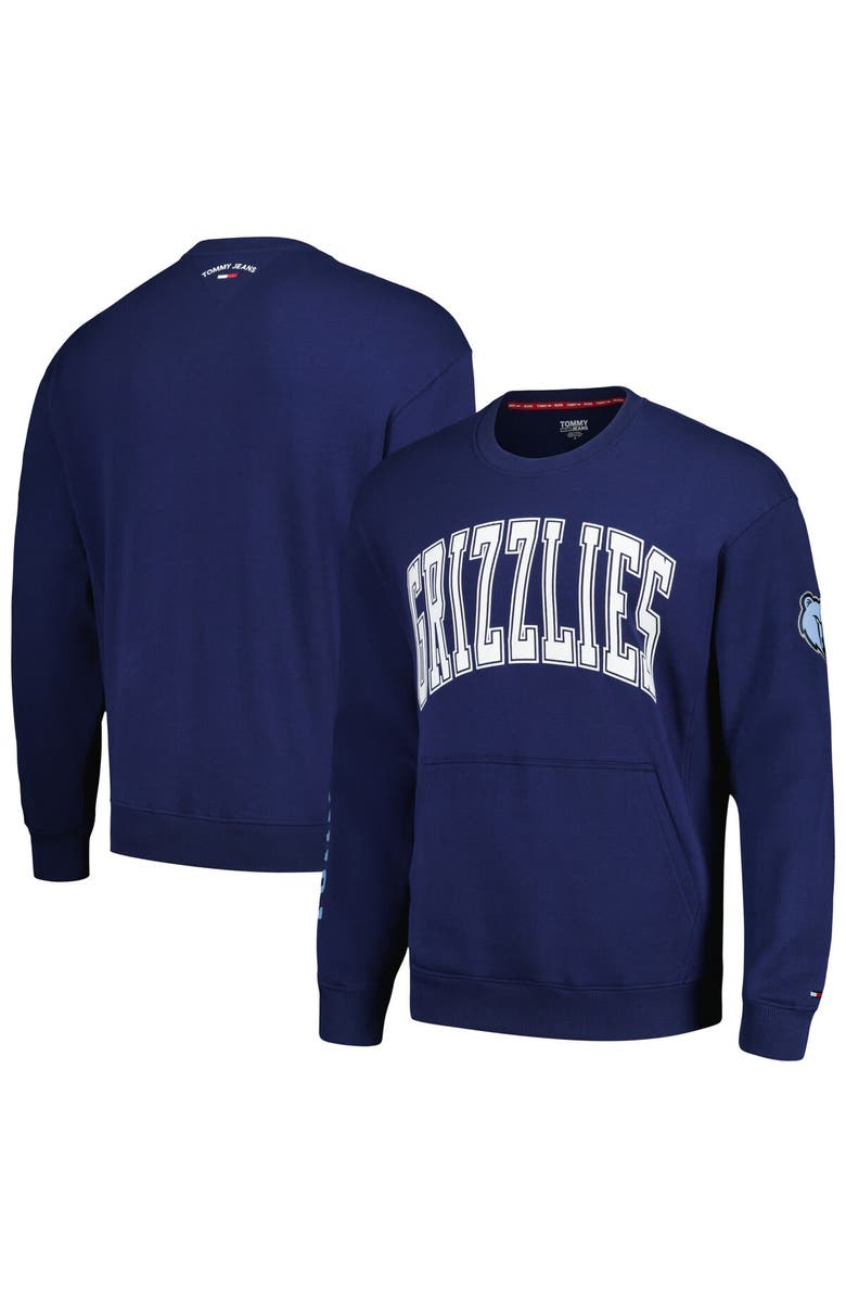 TOMMY JEANS Men's Tommy Jeans Navy Memphis Grizzlies Henry Pullover Sweatshirt, Alternate, color, Navy