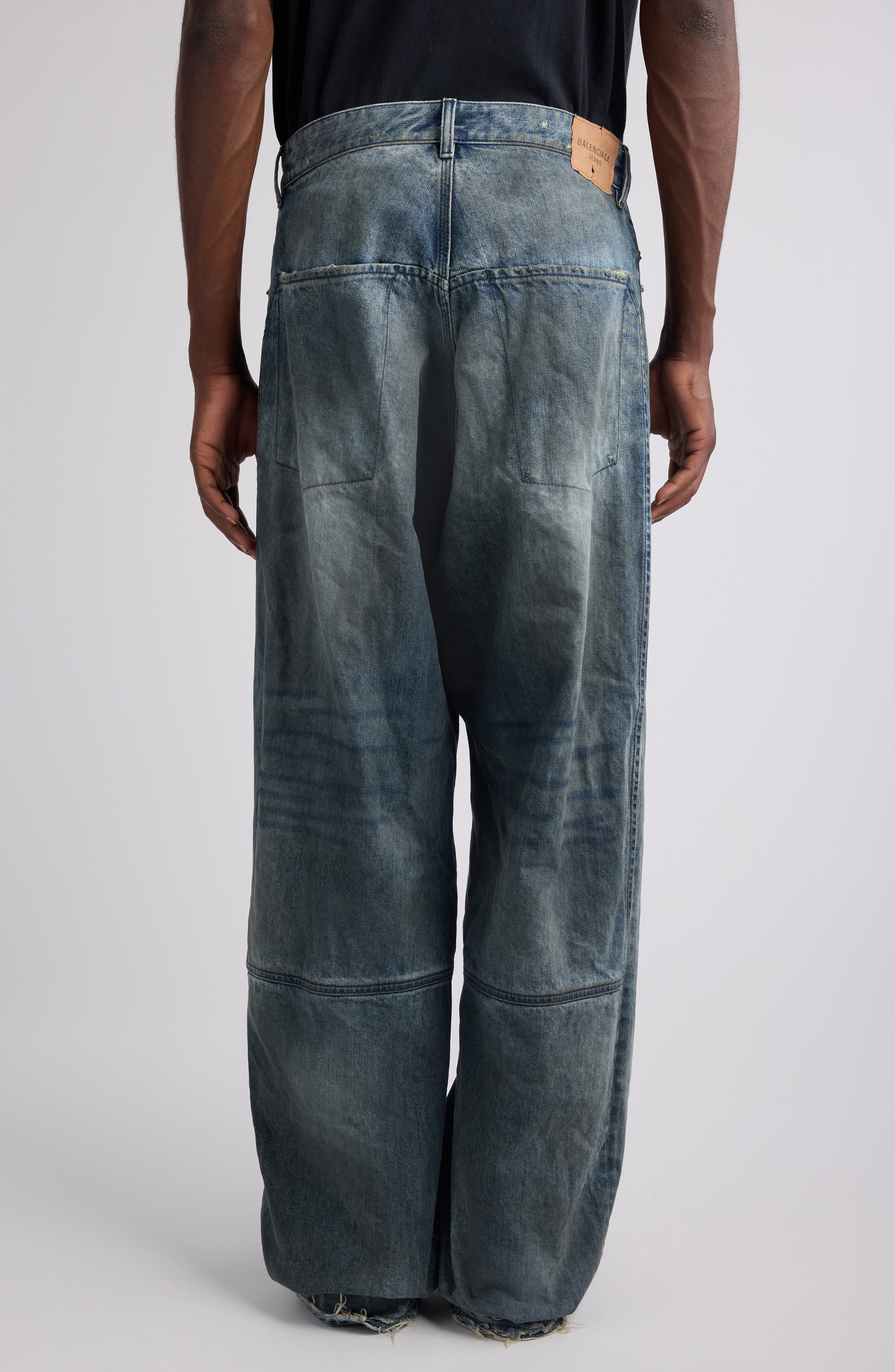 Balenciaga Minimal Distressed Baggy Jeans (Men) | Nordstrom