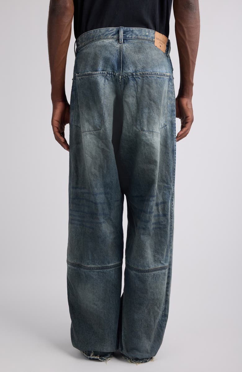 Balenciaga Minimal Distressed Baggy Jeans, Alternate, color, 1505 Dirty Grey/ Light Bl