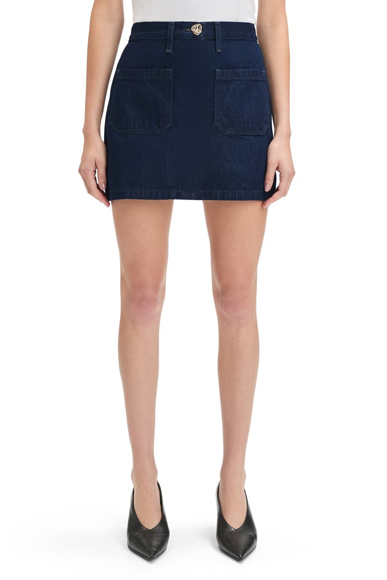 The Mimi Denim Miniskirt, Main, color, STOUT