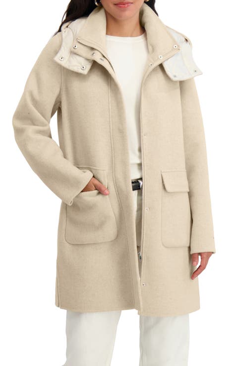 Bristol Wool Blend Coat with Removable Hood