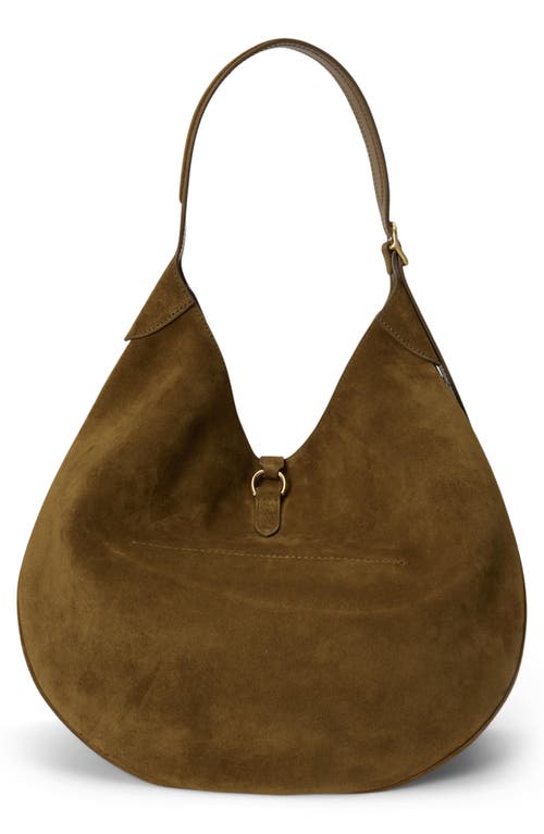 Polo Ralph Lauren Suede Shoulder Bag In Green