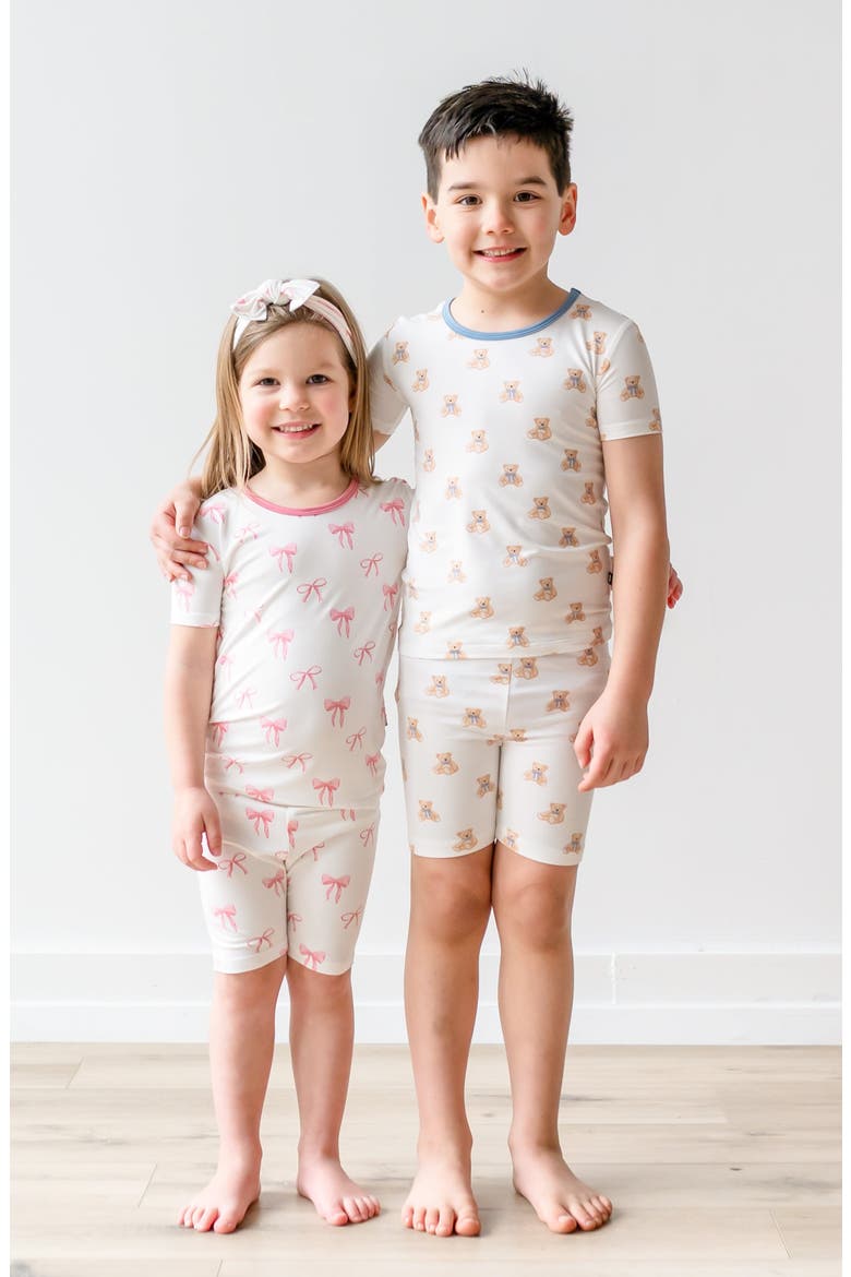 Kids' Fitted Two-Piece Pajamas, Alternate, color, TEDDY BEAR