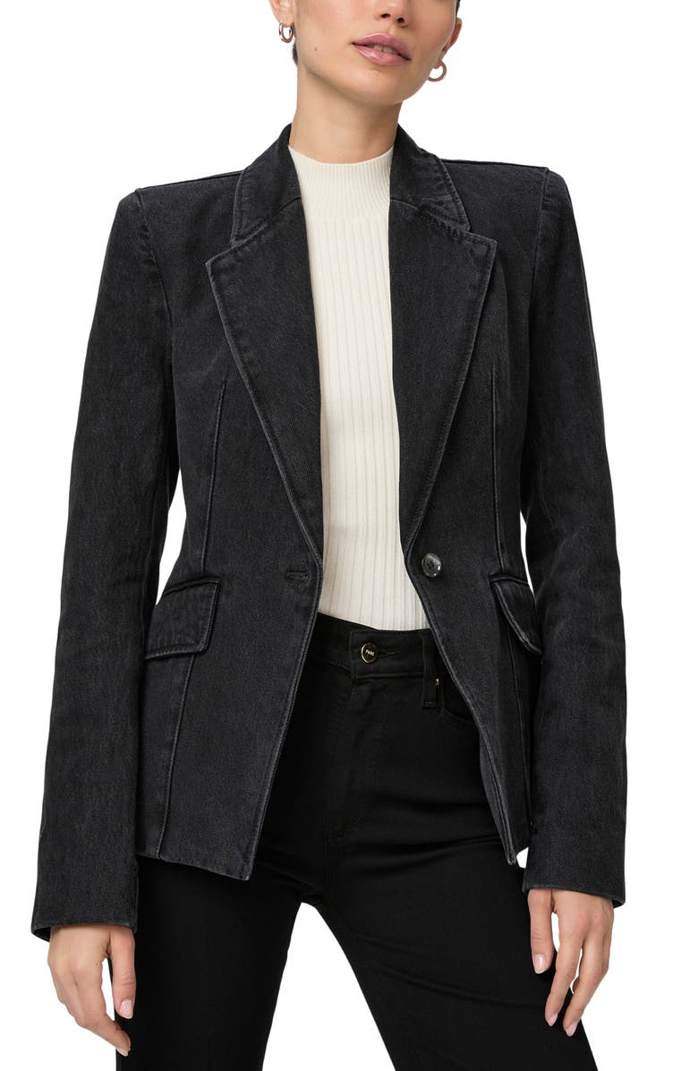 PAIGE Carmen Denim Blazer, Alternate, color, Evening Onyx
