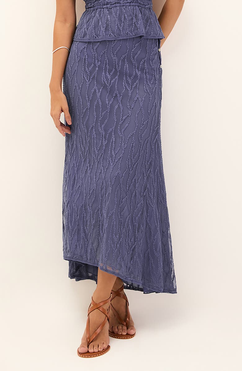 ViX Paula Hermanny Quinn Embroidered Mesh Skirt, Main, color, Blue