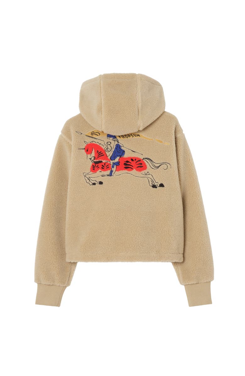 Burberry Cropped EKD Wool Cashmere Blend Fleece, Alternate, color, Limestone Beige