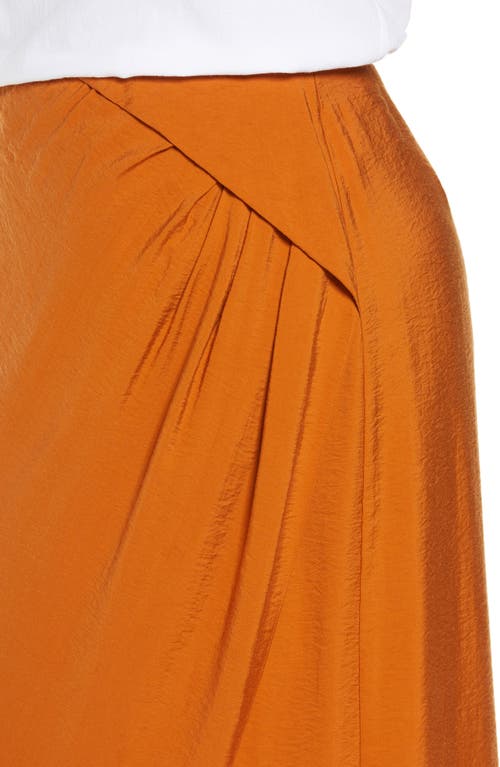 Vince Asymmetric Cascade Drape Skirt In 228gin-dk Ginger