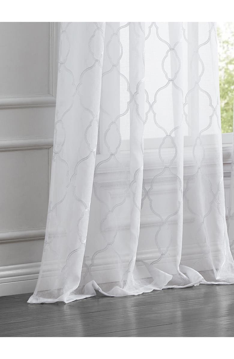 DAINTY HOME Single Sheer Panel Curtain, Alternate, color, White