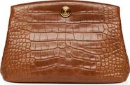 LIFFNER Pushlock Croc Embossed Leather Clutch