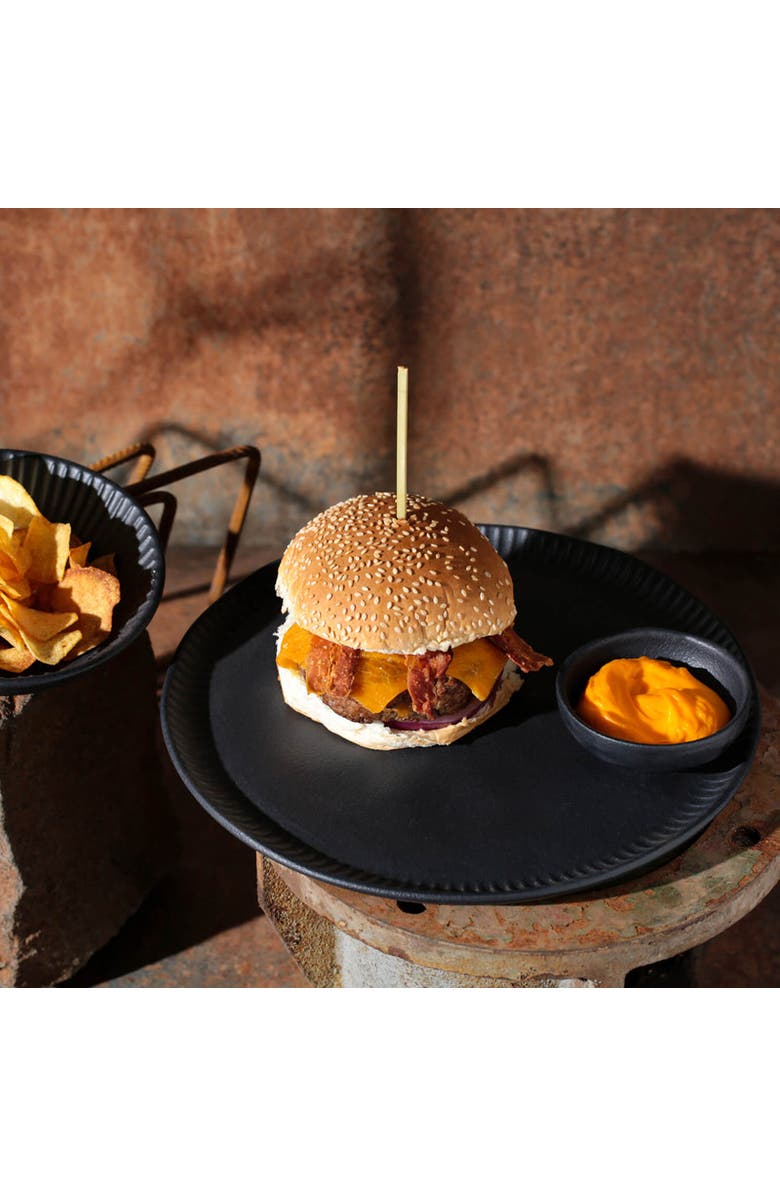 Porto Brasil Dinner Plate Set of 6, Alternate, color, Linhas Matte Black