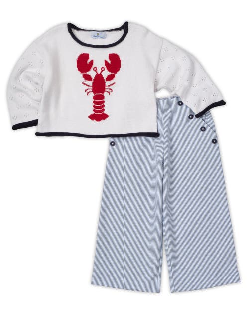 Florence Eiseman Sweater With Lobster In White
