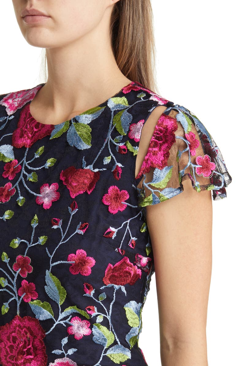 Sam Edelman Peony Embroidery Sheath Dress, Alternate, color, 