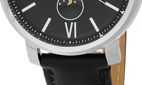 Fossil Rhett Leather Strap Multifunction Watch, 43mm In Silver