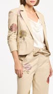 Cinq à Sept Beaded Floral Stretch Cotton Jacket