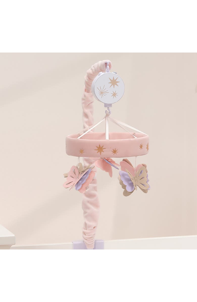 Lambs & Ivy Butterfly Dreams Musical Baby Crib Mobile Soother Toy, Alternate, color, Pink
