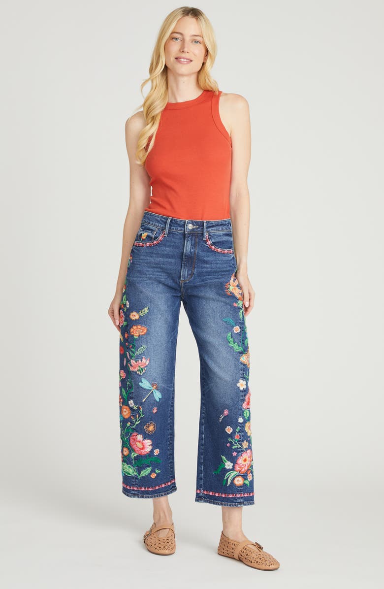 Driftwood Davina Barrel Leg Jeans, Alternate, color, Dark Wash