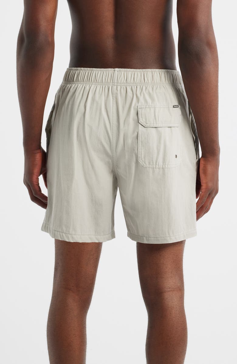 Vintage Summer Washed Volley Swim Trunks, Alternate, color, Tan