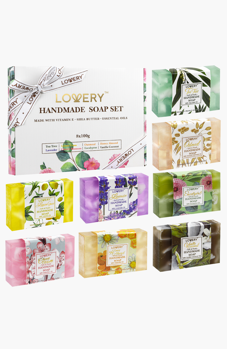 Lovery Handmade 8-Piece Luxury Soap Set, Alternate, color, Multicolor