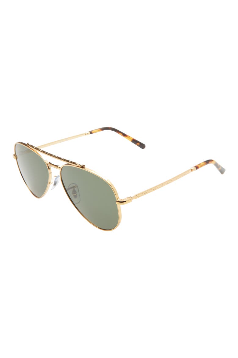 New Aviator 58mm Pilot Sunglasses, Alternate, color, LEGEND GOLD / BLACK GREEN