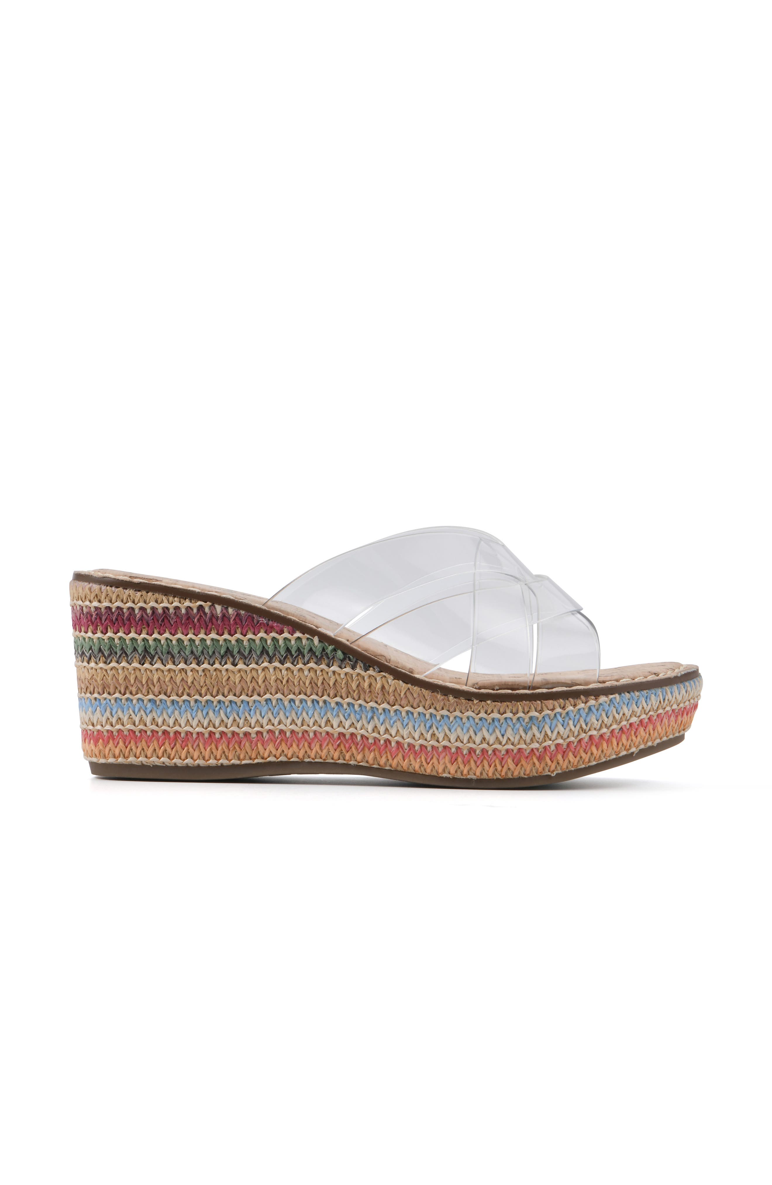 White Mountain Footwear Samwell Clear Espadrille Wedge Sandal, Alternate, color, 