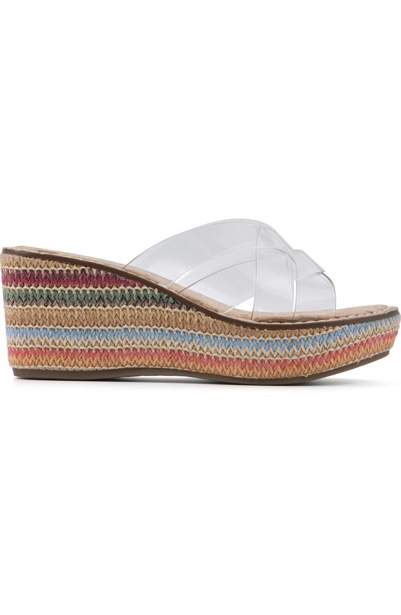 White Mountain Footwear Samwell Clear Espadrille Wedge Sandal, Alternate, color,