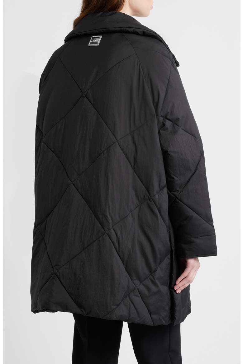 Memory Nylon Water Repellent Quilted Jacket, Alternate, color, NERO