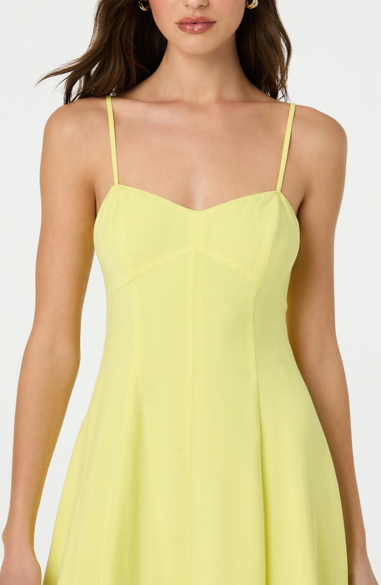 ASTR the Label Linen Blend Midi Dress, Alternate, color, Lemon