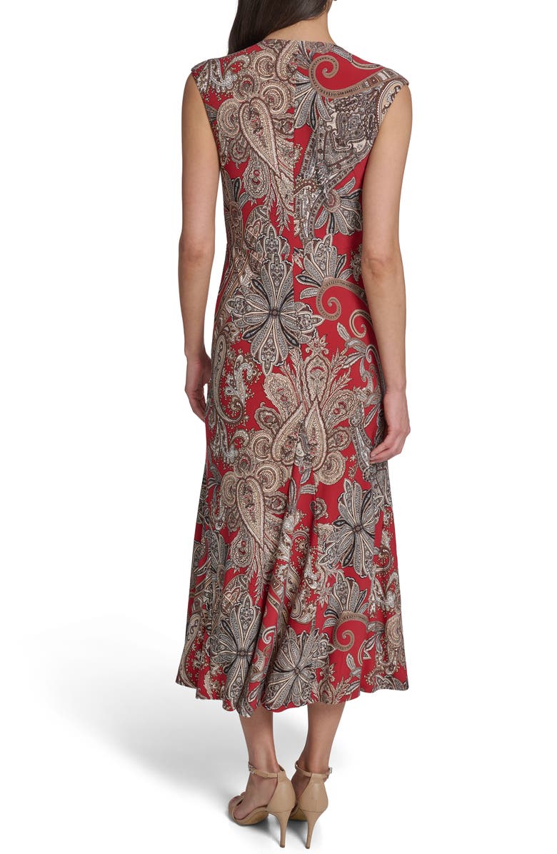 Tommy Hilfiger Ruched Jersey Midi Dress, Alternate, color, Red Dahlia