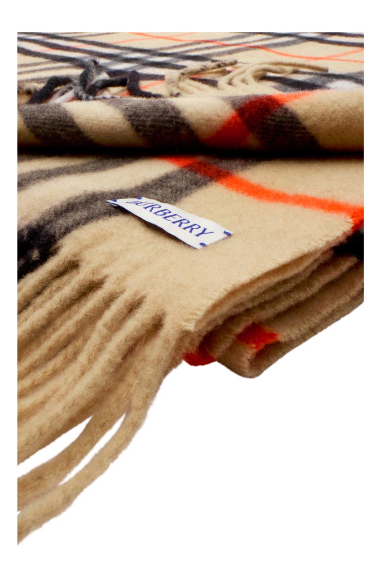 Burberry Check Cashmere Blanket, Alternate, color, Sand